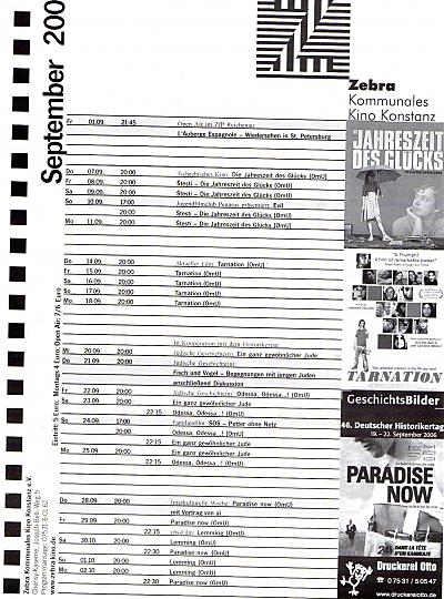 zebra kino september 2006 Frontside